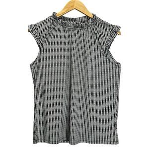 Adrianna Papell Women’s Tops Size Small Olive & White Patterned Sleeveless